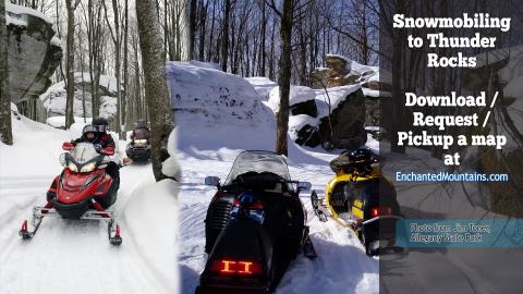 Promo slide for Snowmobiling to Thunder Rocks