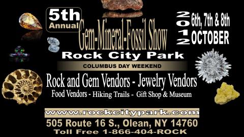 Gem, Mineral & Fossil Show on October 6-8, 2012 at Rock City Park