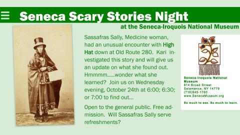 Seneca Scary Stories Night on October 24, 2012