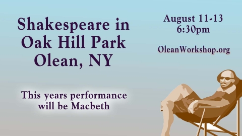 Shakespeare in Oak Hill Park, August 11-13 6:30pm