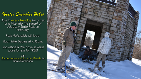 Snowshoe hikes in February at Allegany State Park