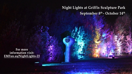 Night Lights at Griffis Sculpture Park Septmeber 8-October 14