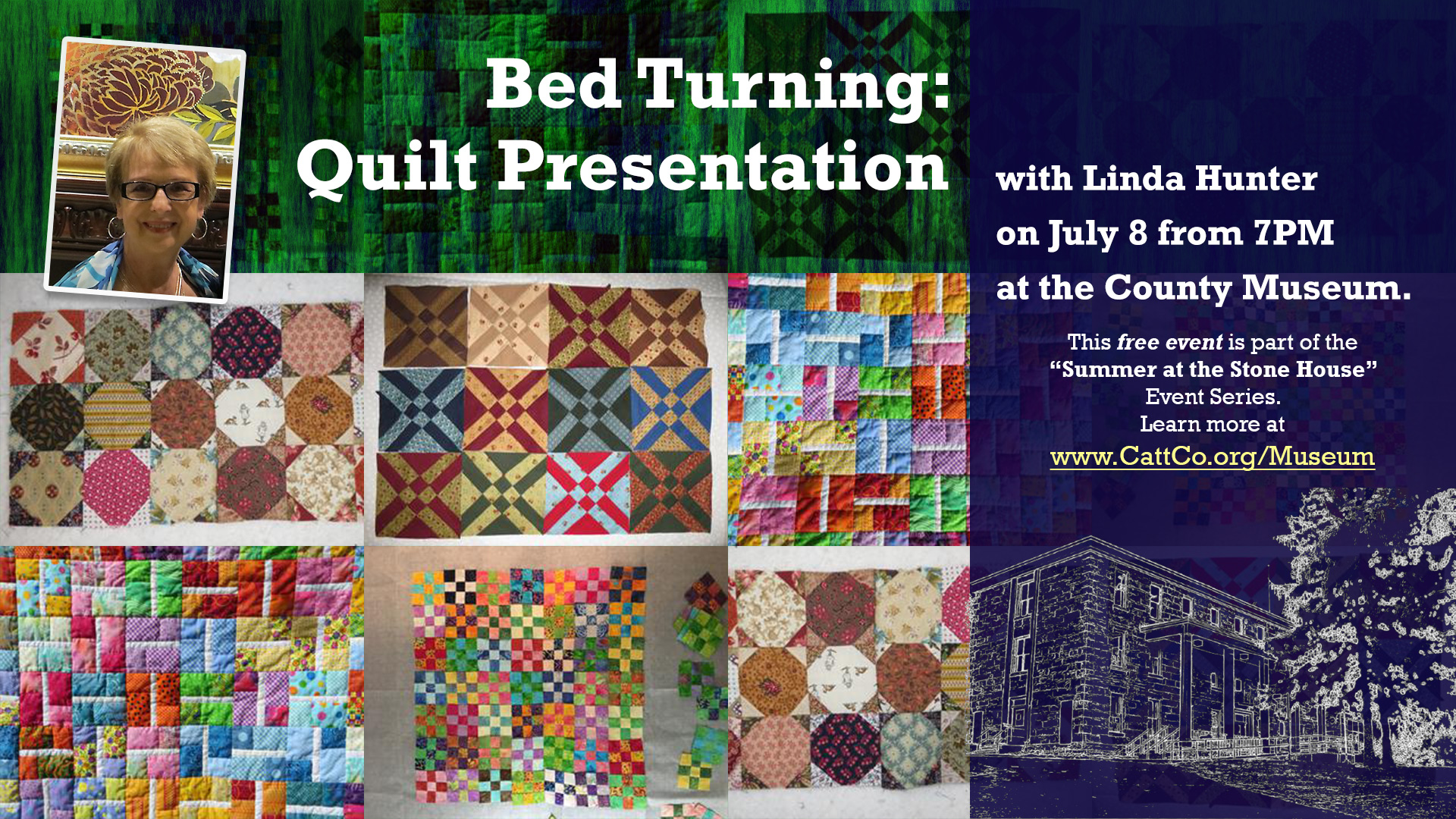 Bed Turning (Quilt Presentation) with Linda Hunter on July 8, 2021at the County Museum